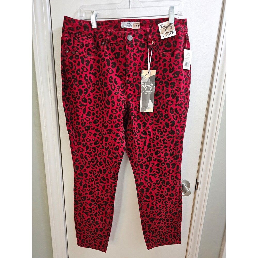 YMI/Royalty Jeans Plus Size 14W Red Leopard